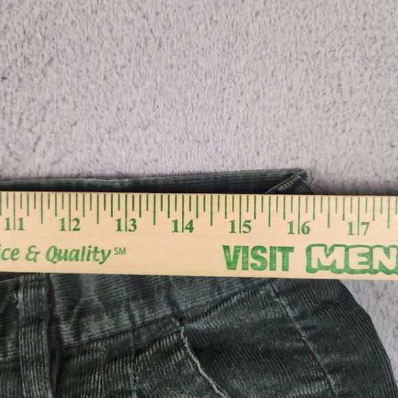 Vintage Corduroy Pants Men's 36x32 Green Cuffed Pleated Relaxed Retro 90s Y2K - Picture 3 of 8